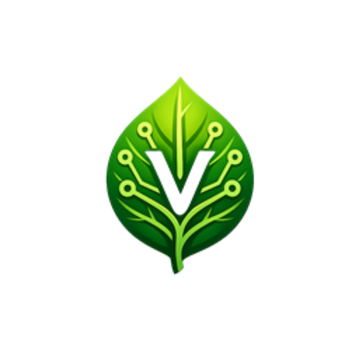 Verdron logo — leaf with circuit board veins